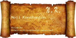 Noll Konstantin névjegykártya